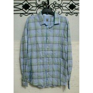 Bachrach Shirt Size XXL Long Sleeve Multicolored Plaid Cotton